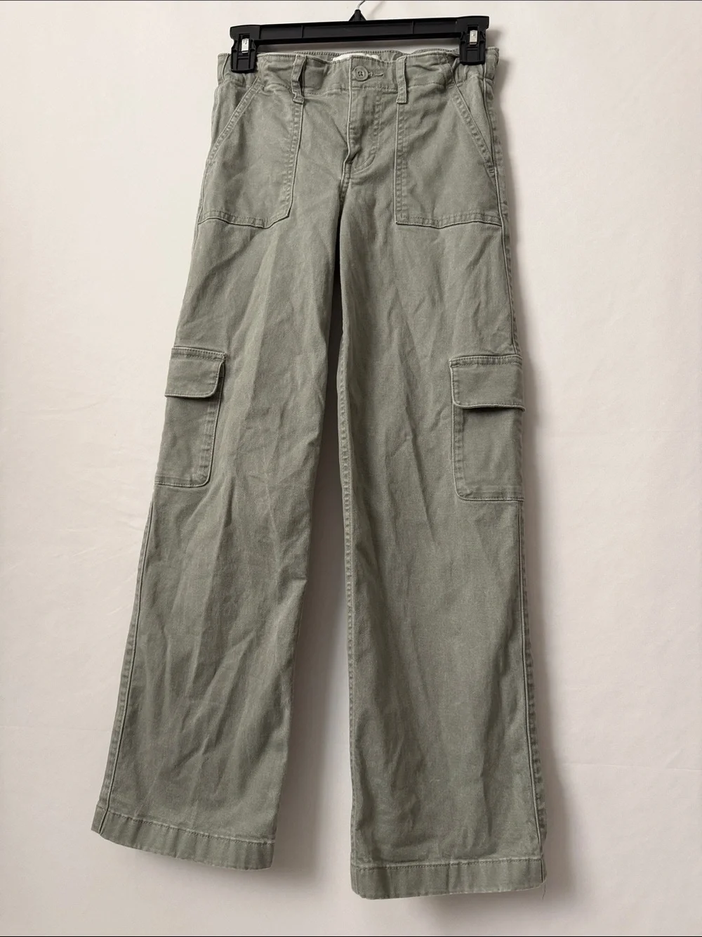 abercrombie kids light Olive Cargo Pants with Patch Pockets